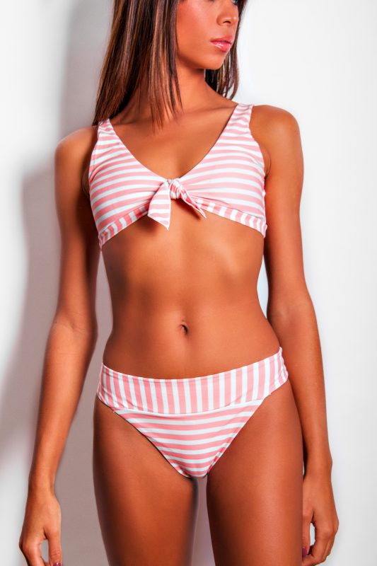Bari pink bikini front, triangular style