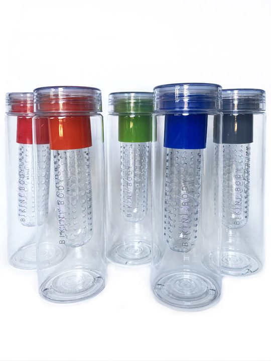 Bikinibody drinking bottle with fruit infuser. Many different colours.