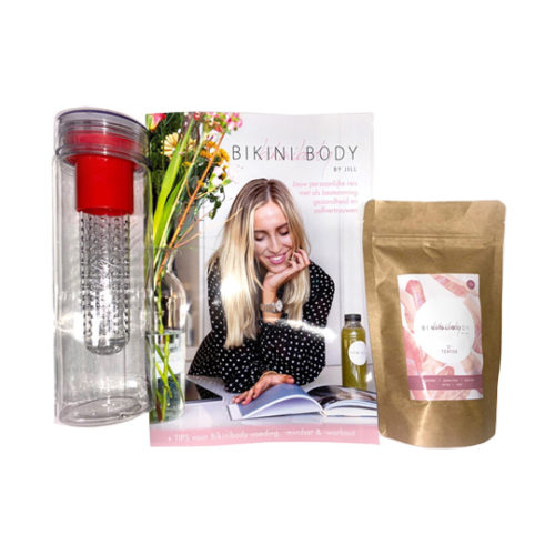 Bikinibody Stay Fit At Home package, includes the e-book, Teatox 21, Teatox drinks bottle